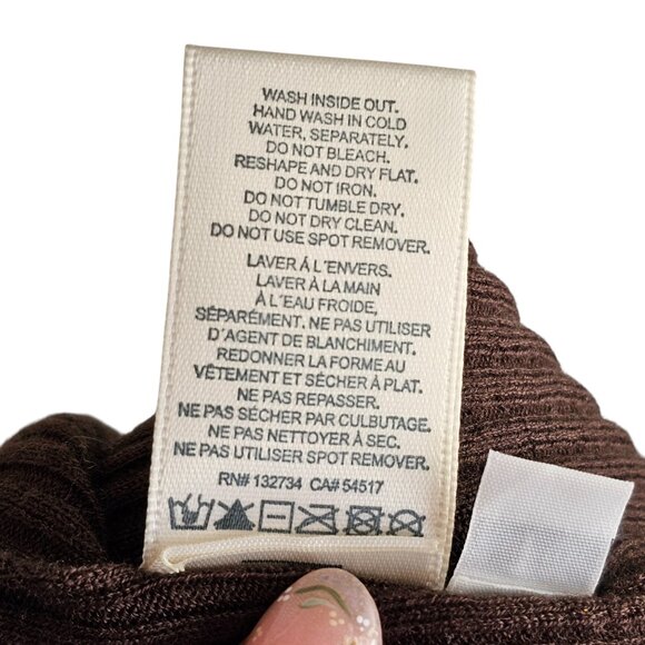 Bella Dahl Dark Brown Ribbed Long Sleeve Tie Cardigan Drop Shoulder Sz L - Picture 7 of 8